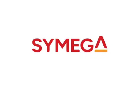 SYMEGA logo in red text with orange underline.